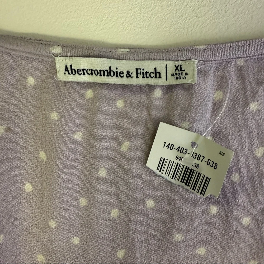 Abercrombie & Fitch Purple Puff Sleeve Wrap Blouse Size XL NwT